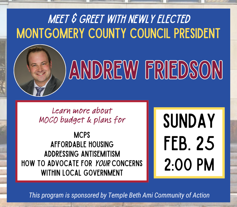 Banner Image for Meet & Greet: Montgomery County Council President, Andrew Friedson